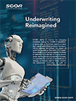 Robot with Table Underwriting Reimagined Predictive Modeling ad image