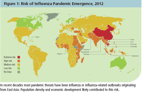 2012 influenza pandemic map